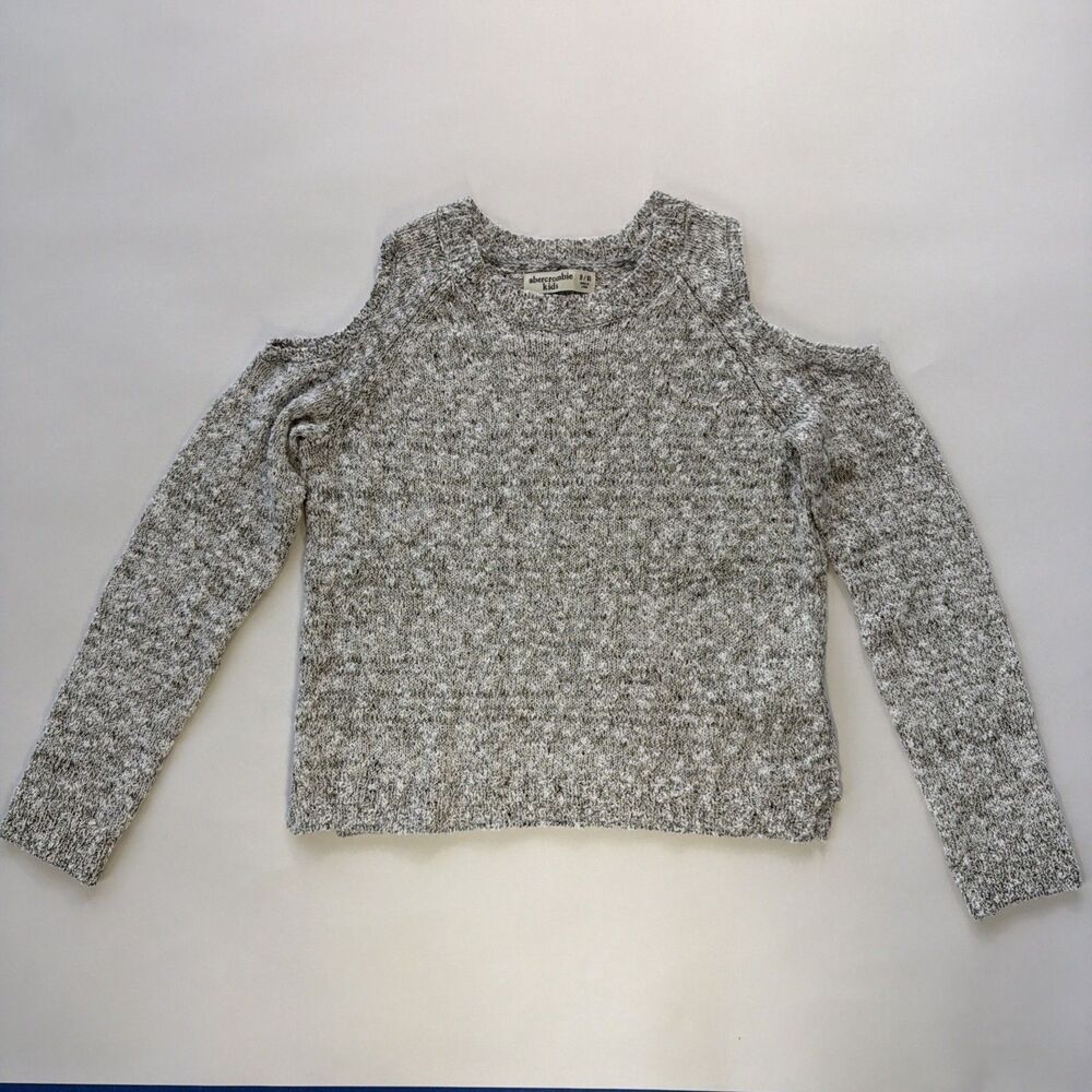 Abercrombie Kids Girls Cotton Blend Gray Sweater Exposed Shoulder Size 9/10